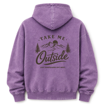 Take Me Outside Out West Washed Graphic Hoodie