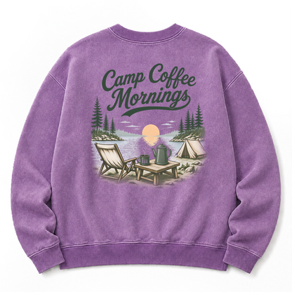 Camp Coffee Mornings Washed Graphic Sweatshirt