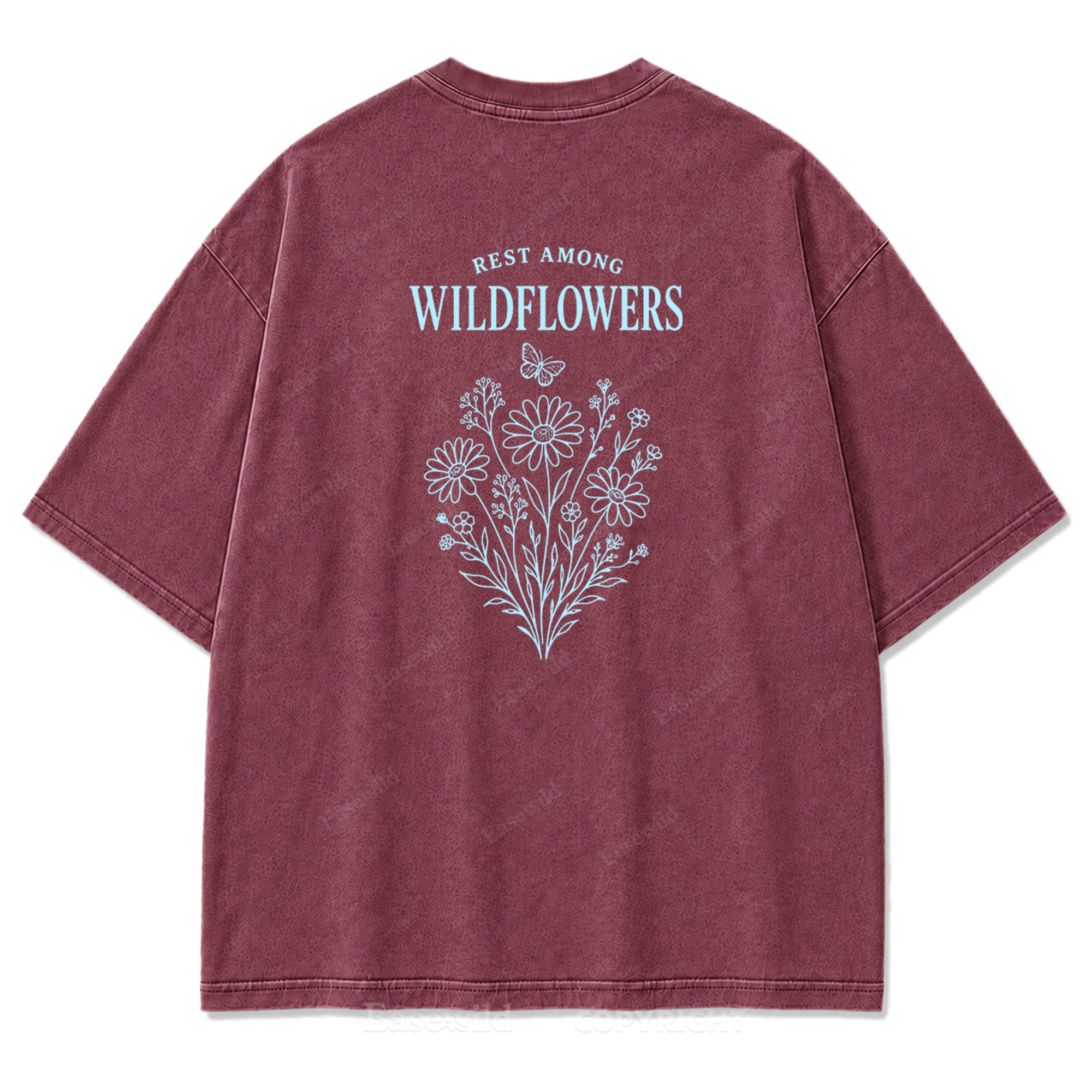T-Shirt mit Wildblumen-Grafikdruck „Rest Among Wildflowers“