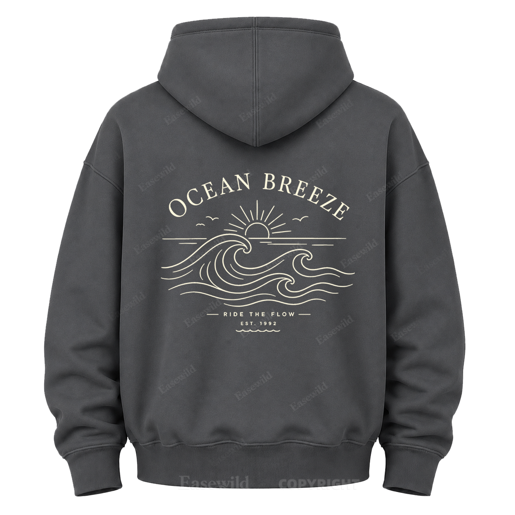 Ocean Breeze Wave Graphic Hoodie