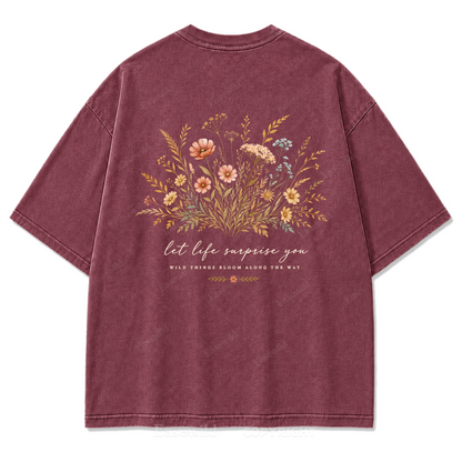 Let Life Surprise You Washed Print Tee