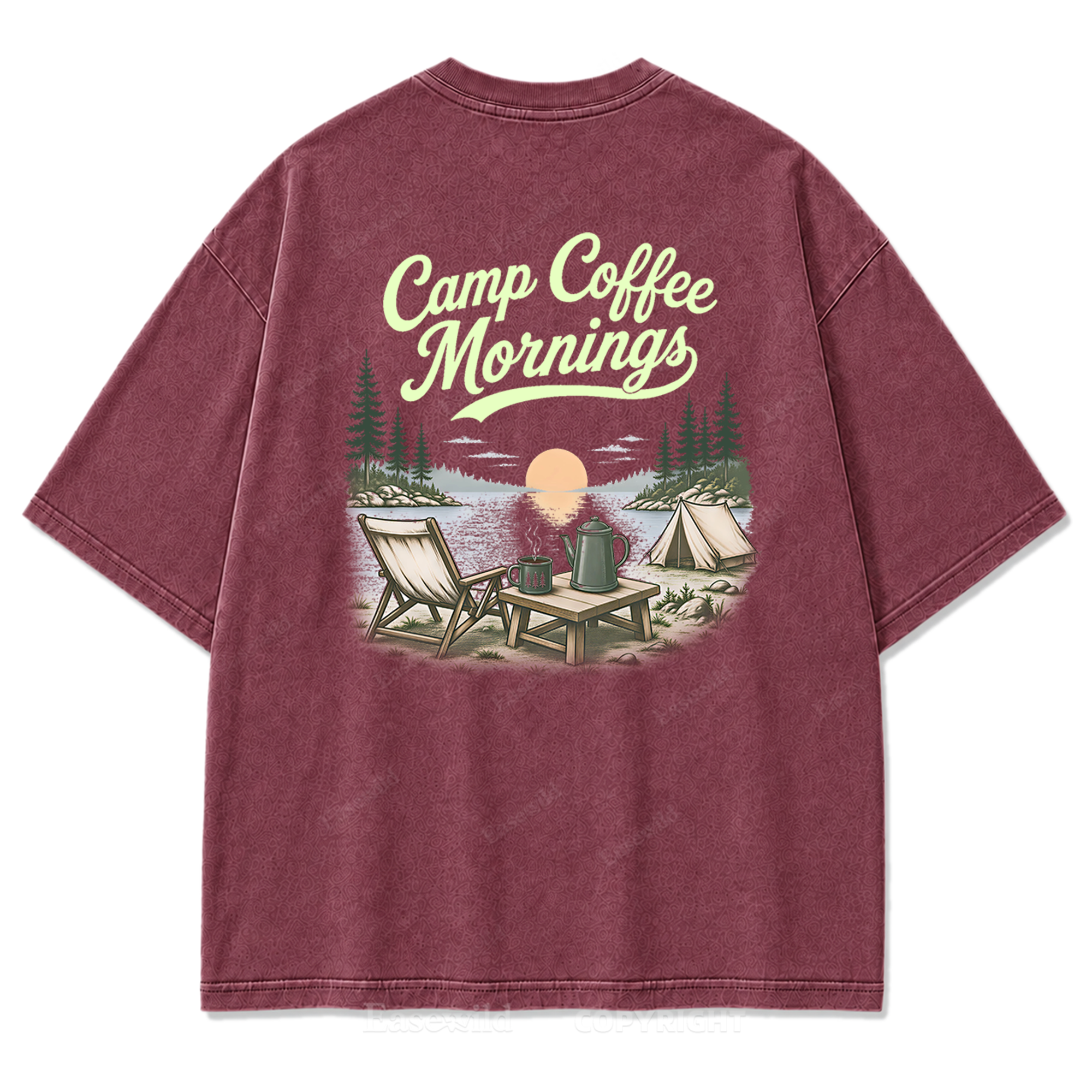 T-Shirt mit Lakeside Coffee Washed Print