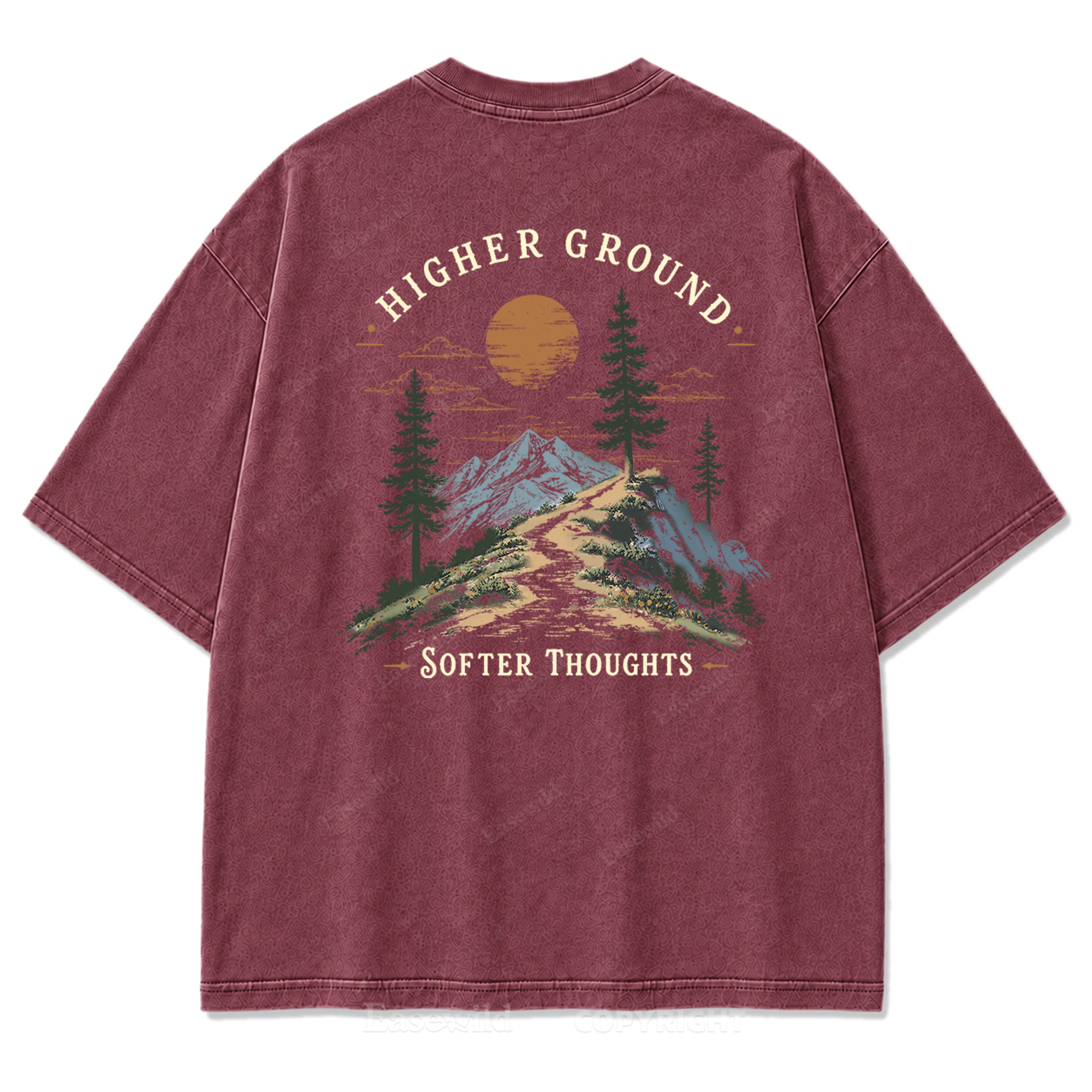 Higher Ground Softer Thoughts Washed Print T-Shirt