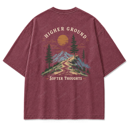 Higher Ground Softer Thoughts Washed Print T-Shirt