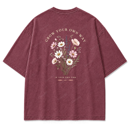 Grow Your Own Way Wildflower Washed Print Tee