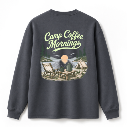 Camp Coffee Mornings Graphic Long Sleeve Tee