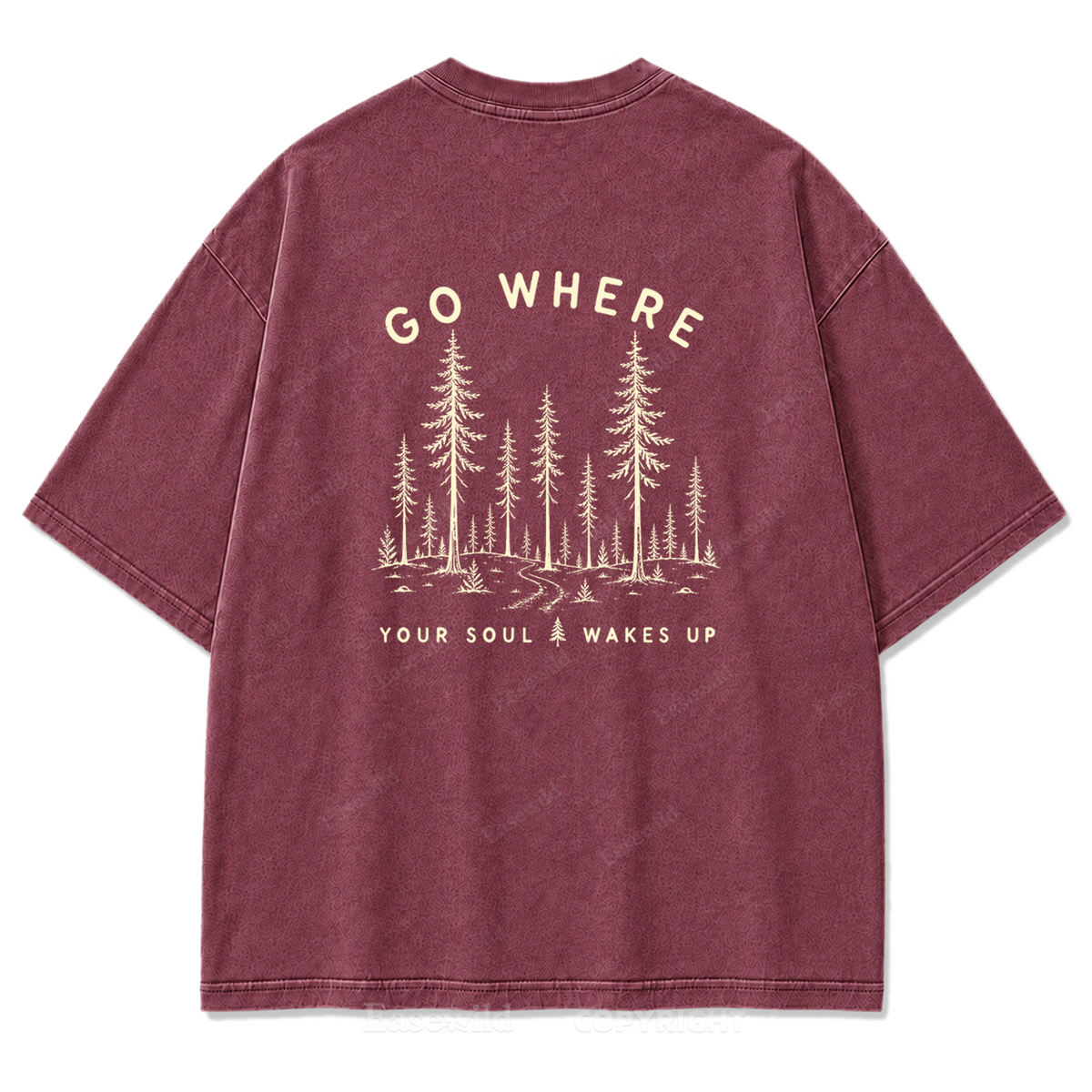 Go Where Your Soul Wakes Up Washed Print Tee