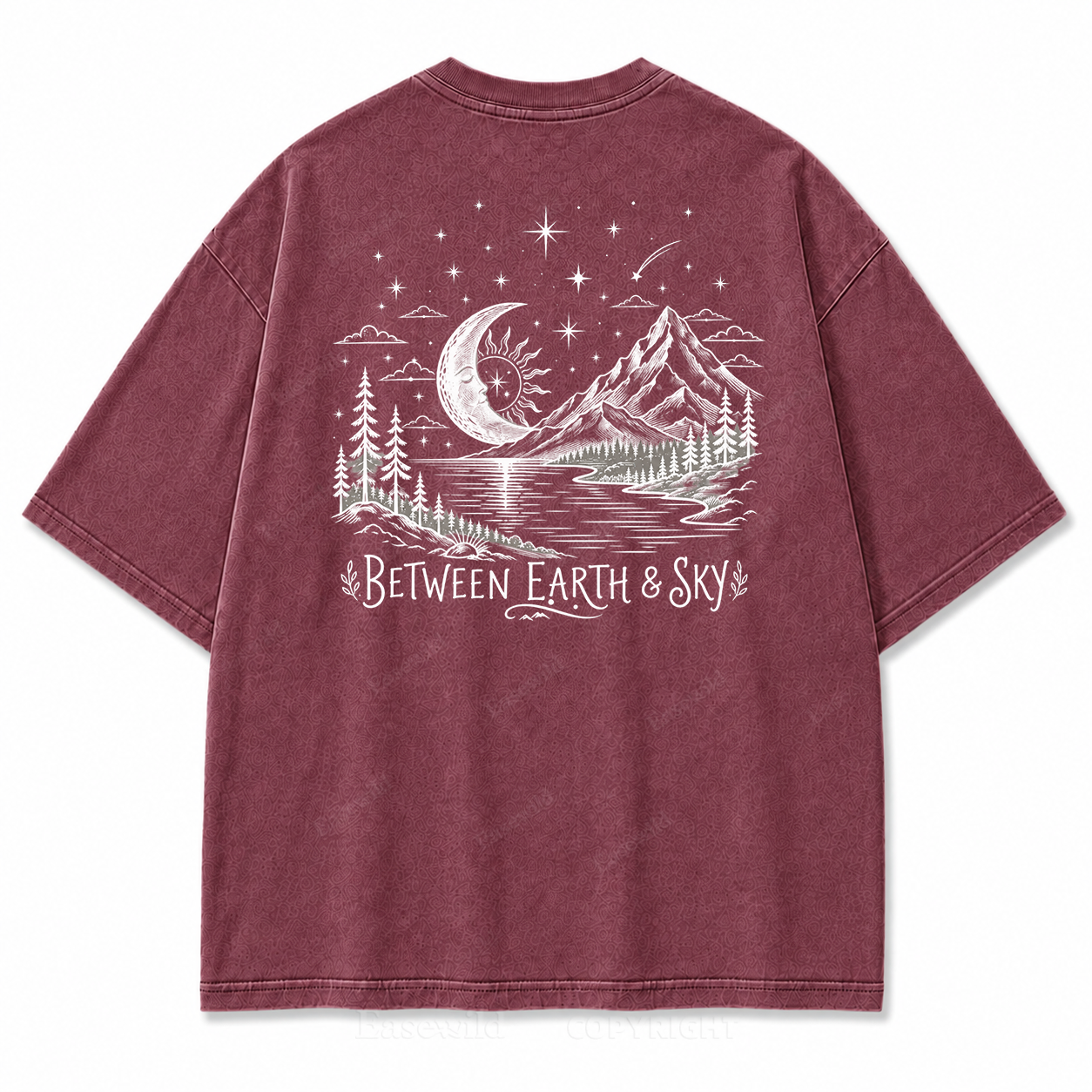 Between Earth & Sky Mountain Vintage Print Tee