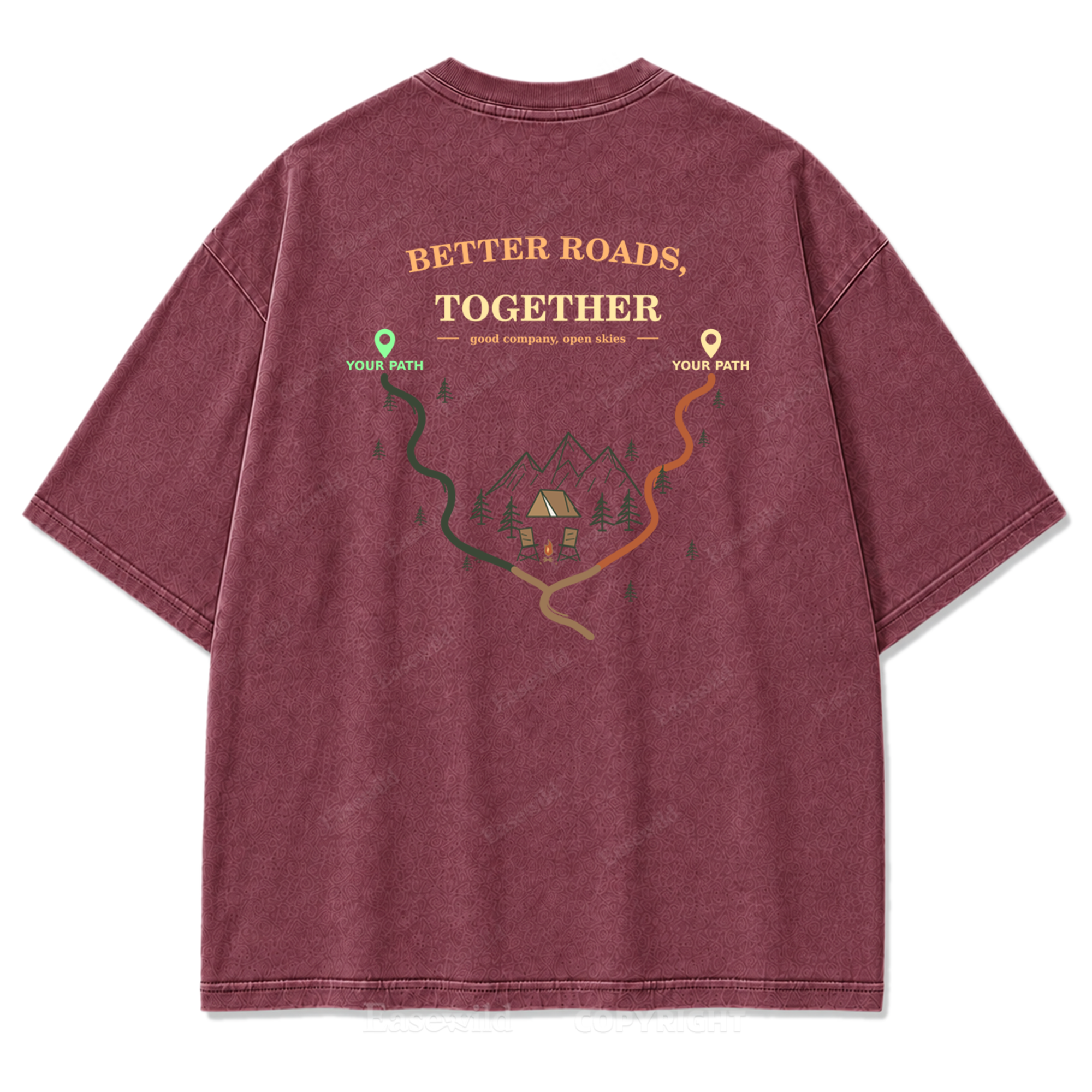Better Roads Together Washed Print Tee