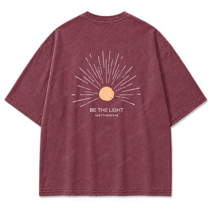 Be The Light Washed Print Tee