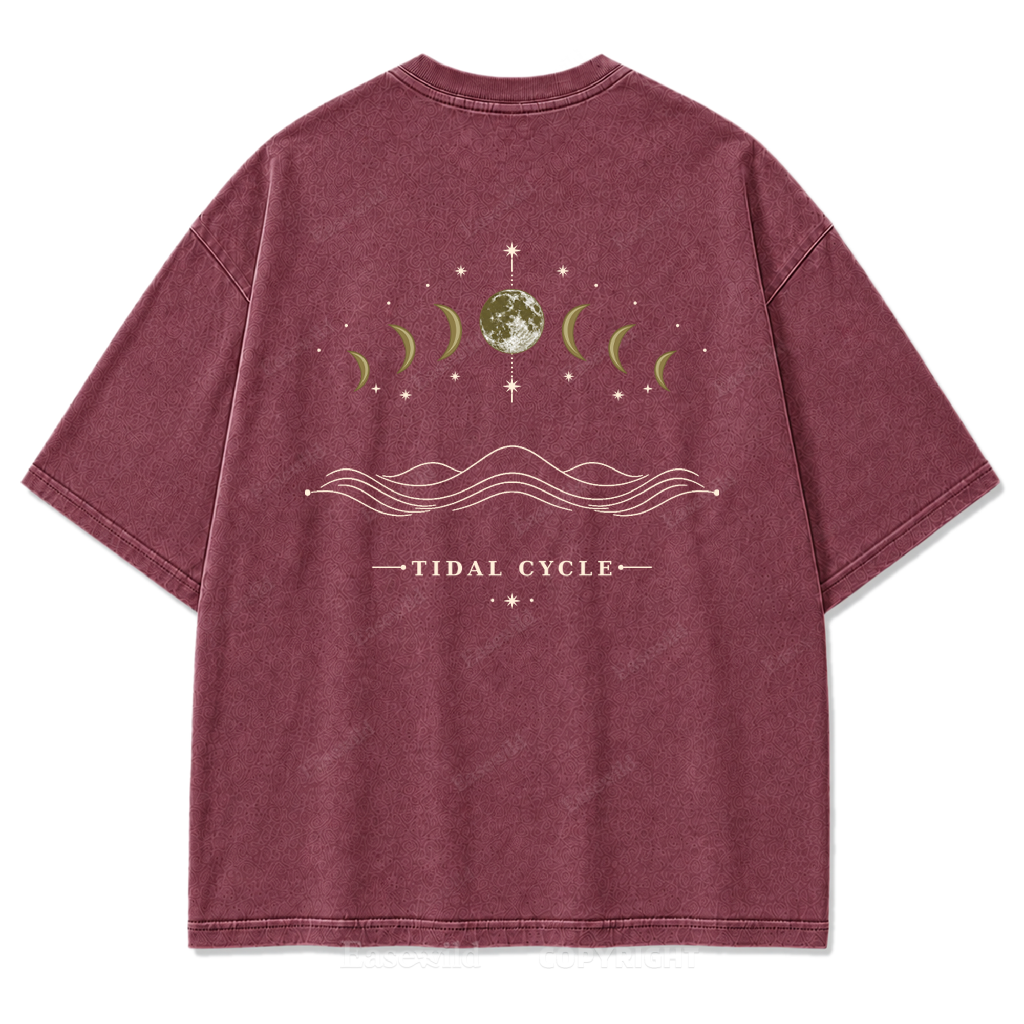 Tidal Cycle Moon Phase Washed Print T-Shirt