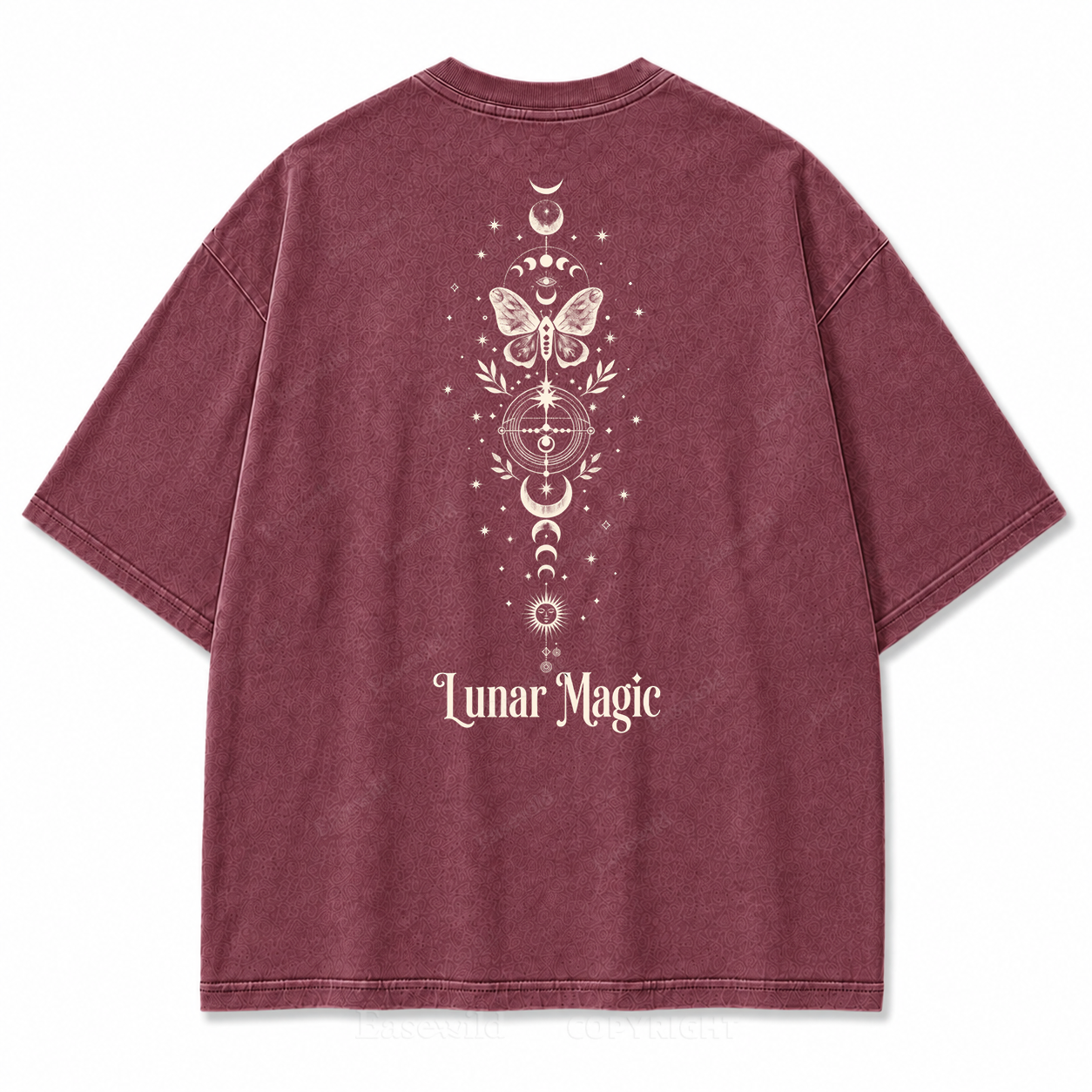Lunar Magic Celestial Moth Moon‑Phase Graphic Print Tee
