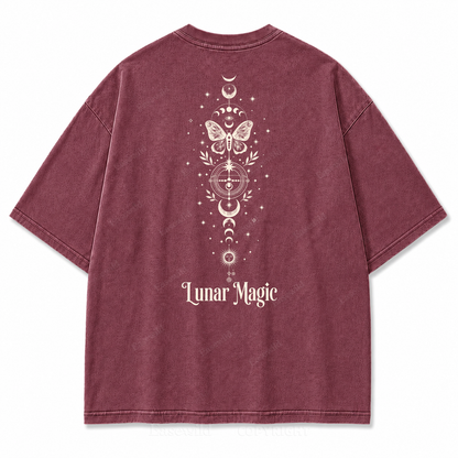 Lunar Magic Celestial Moth Moon‑Phase Graphic Print Tee