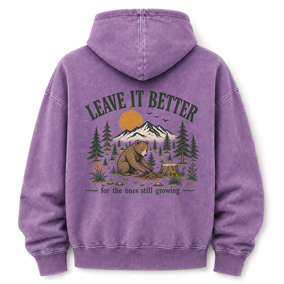 Leave It Better – Vintage Bear & Mountain Washed Graphic Hoodie