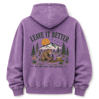 Leave It Better – Vintage Bear & Mountain Washed Graphic Hoodie