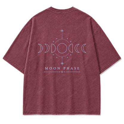 Moon Phase Minimal Washed Print Tee