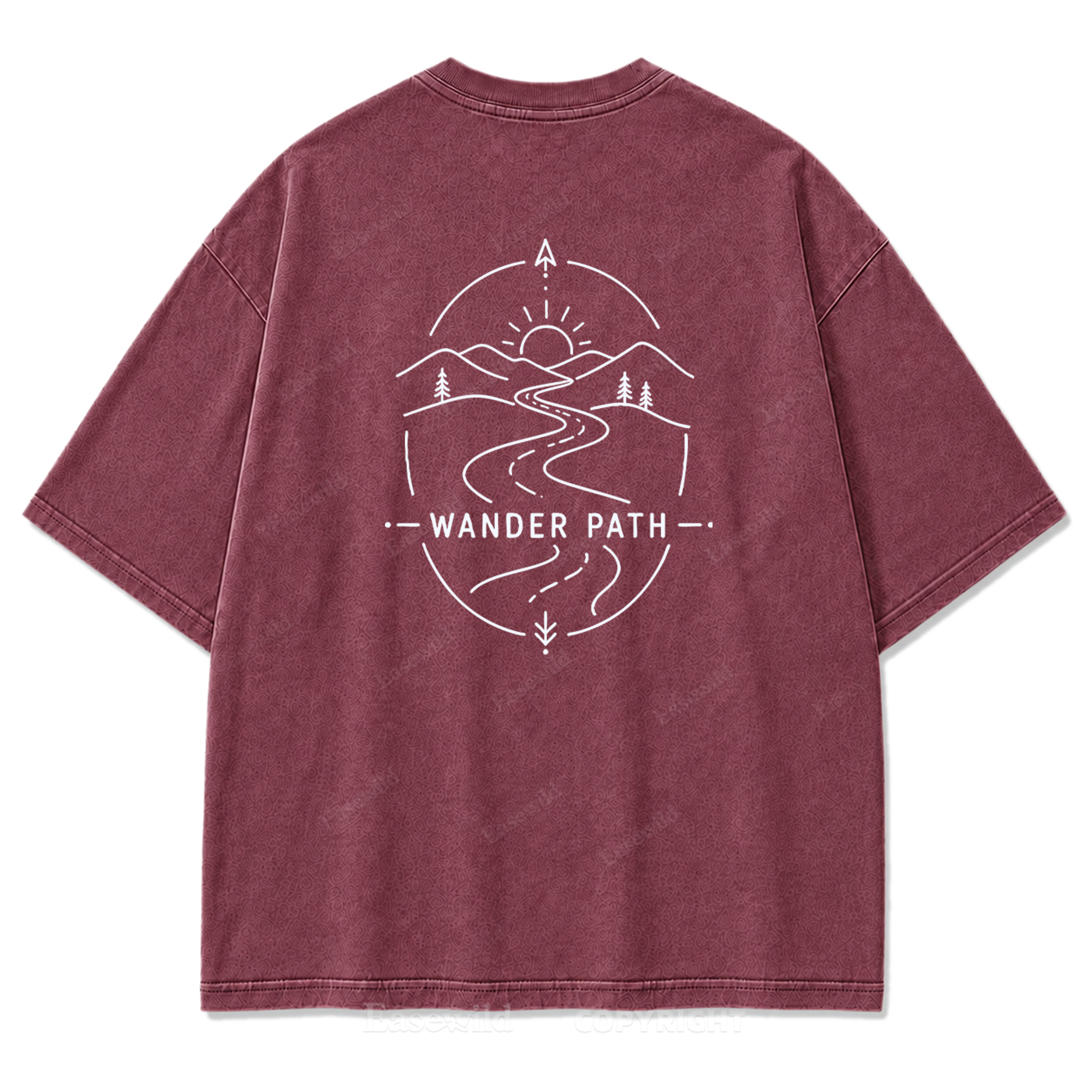 Wander Path Minimal Washed Print Tee