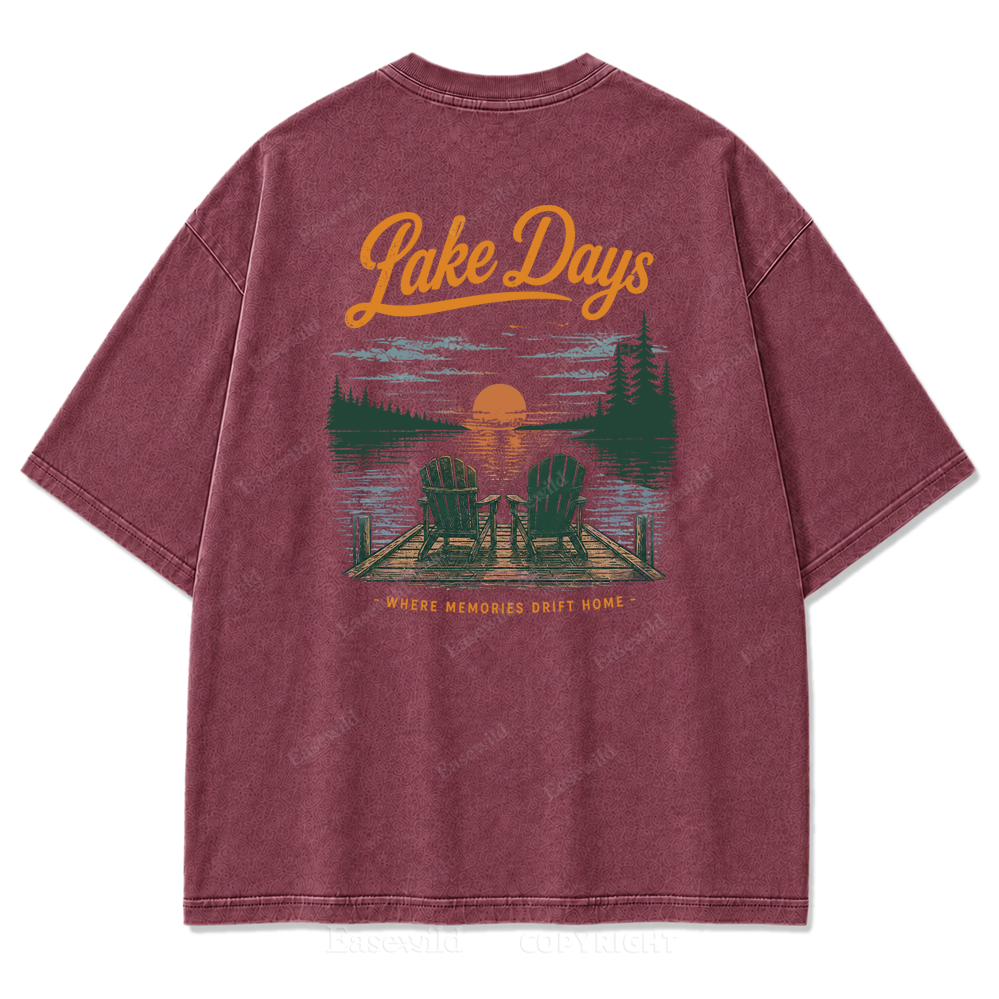 T-Shirt mit gewaschenem Aufdruck: Wo Seetage zu Erinnerungen werden