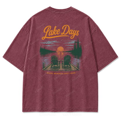 T-Shirt mit gewaschenem Aufdruck: Wo Seetage zu Erinnerungen werden