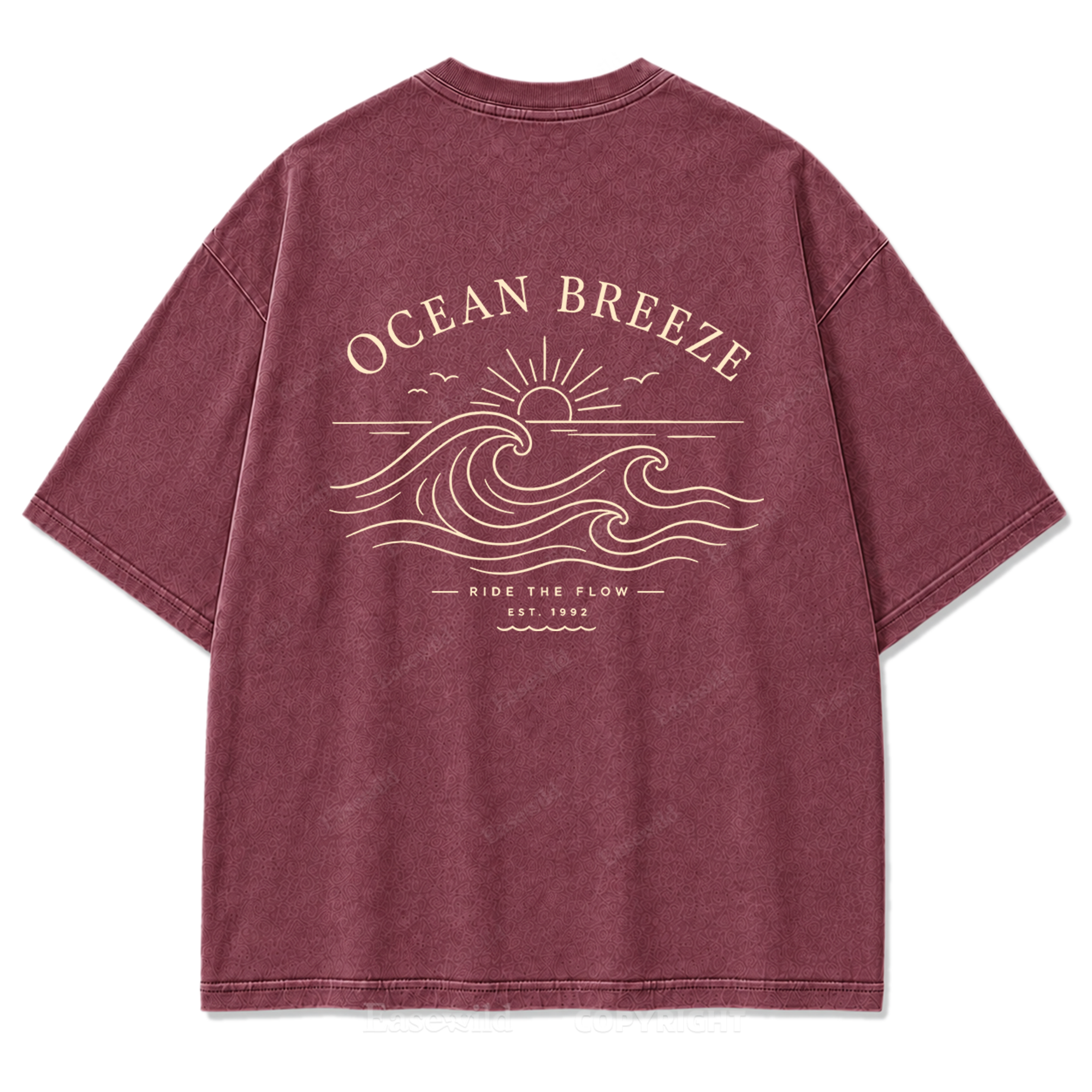 Ocean Breeze Ride The Flow Graphic Washed T-Shirt
