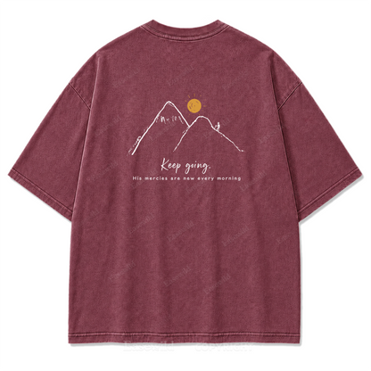Keep Going Mountain Washed Print Tee