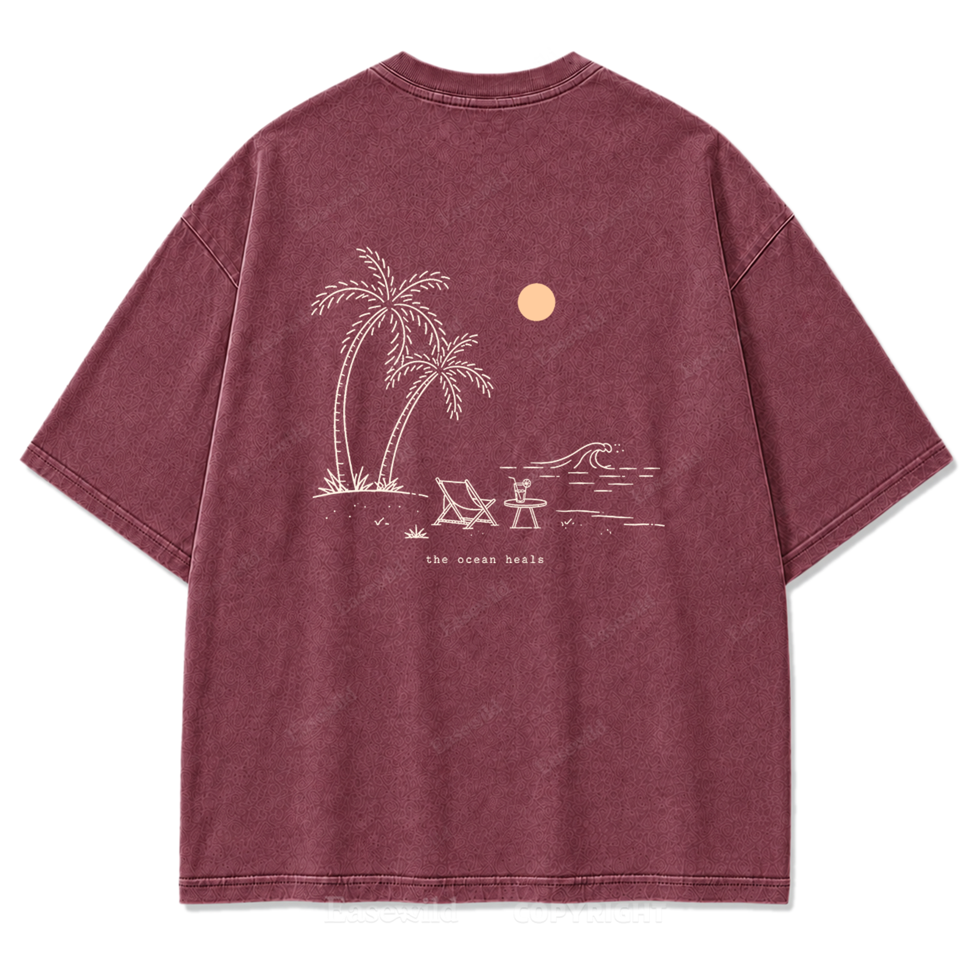 Das Meer heilt T-Shirt mit verwaschenem Aufdruck