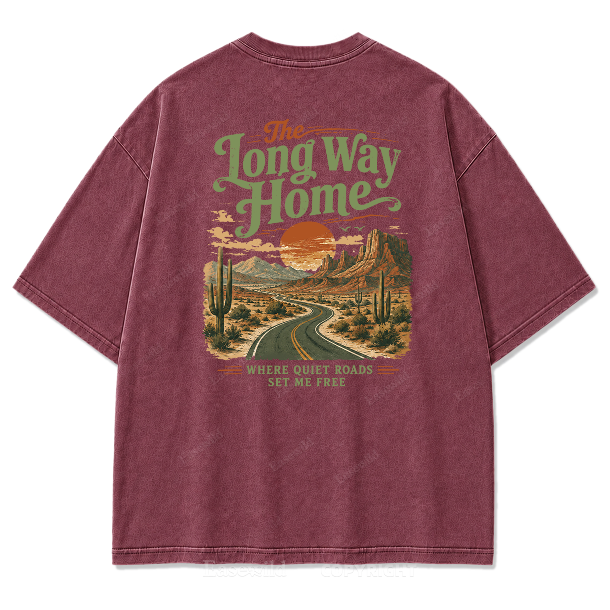The Long Way Home Washed Print Tee
