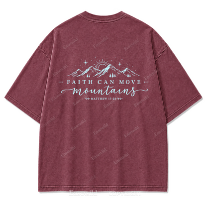 Faith Moves Mountains Washed Print Tee