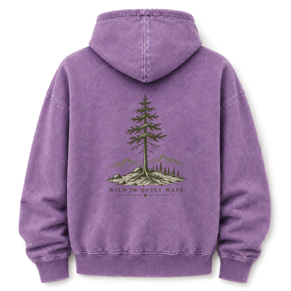 Wild in Quiet Ways Vintage Pine Washed Graphic Hoodie
