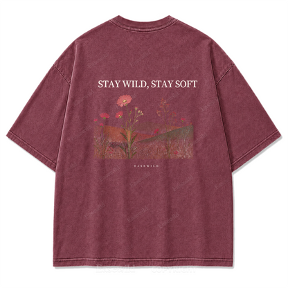 Stay Wild, Stay Soft Washed Print Tee