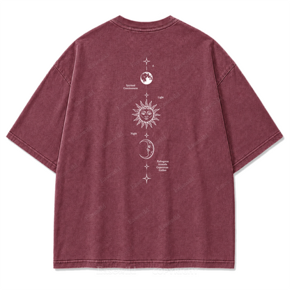 Spiritual Consciousness Sonne & Mond "Washed Print" T-Shirt