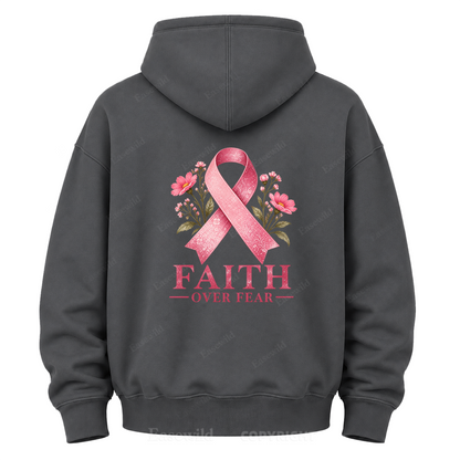 Faith Over Fear Pink Ribbon Graphic Hoodie