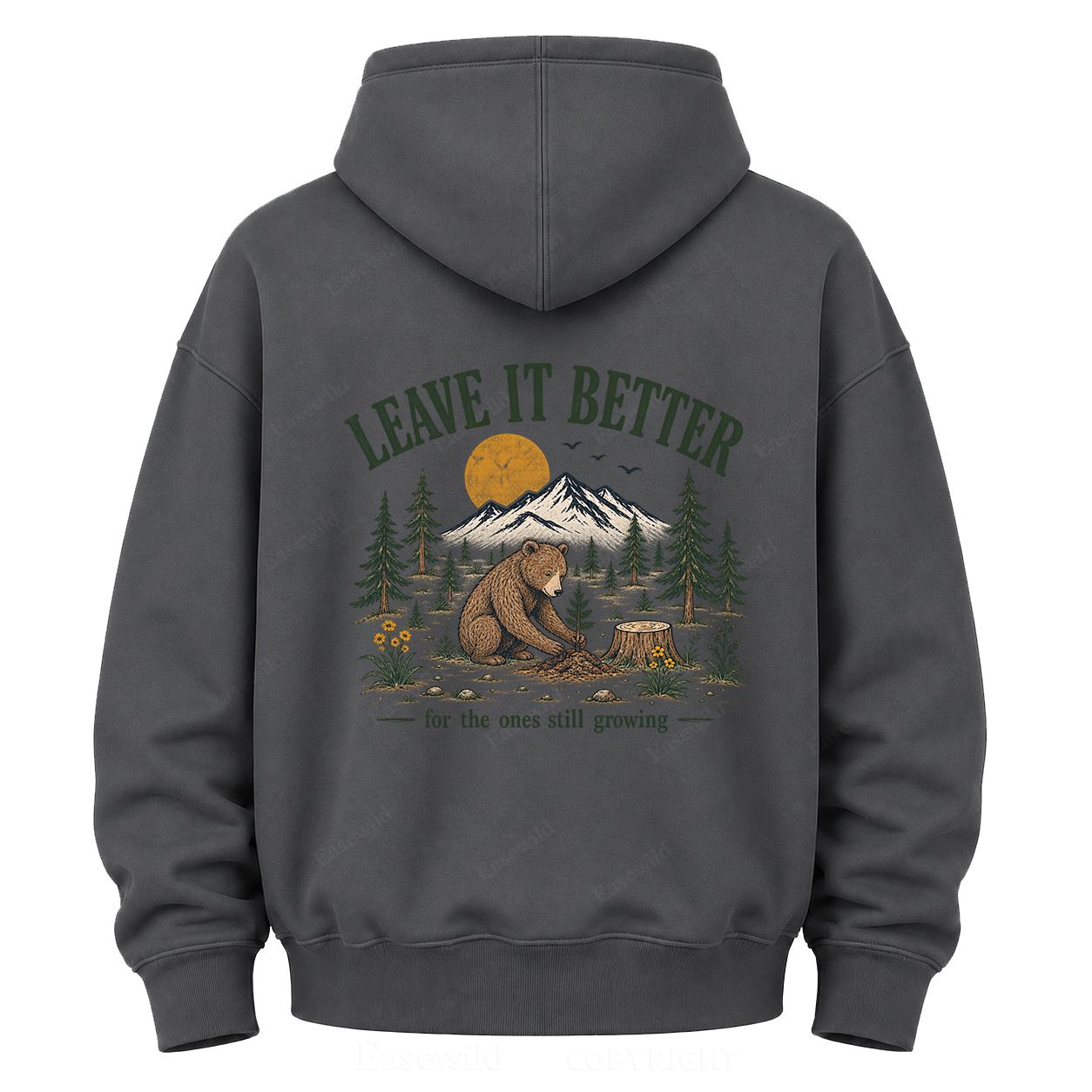 Leave It Better – Vintage Bear & Mountain Graphic Hoodie
