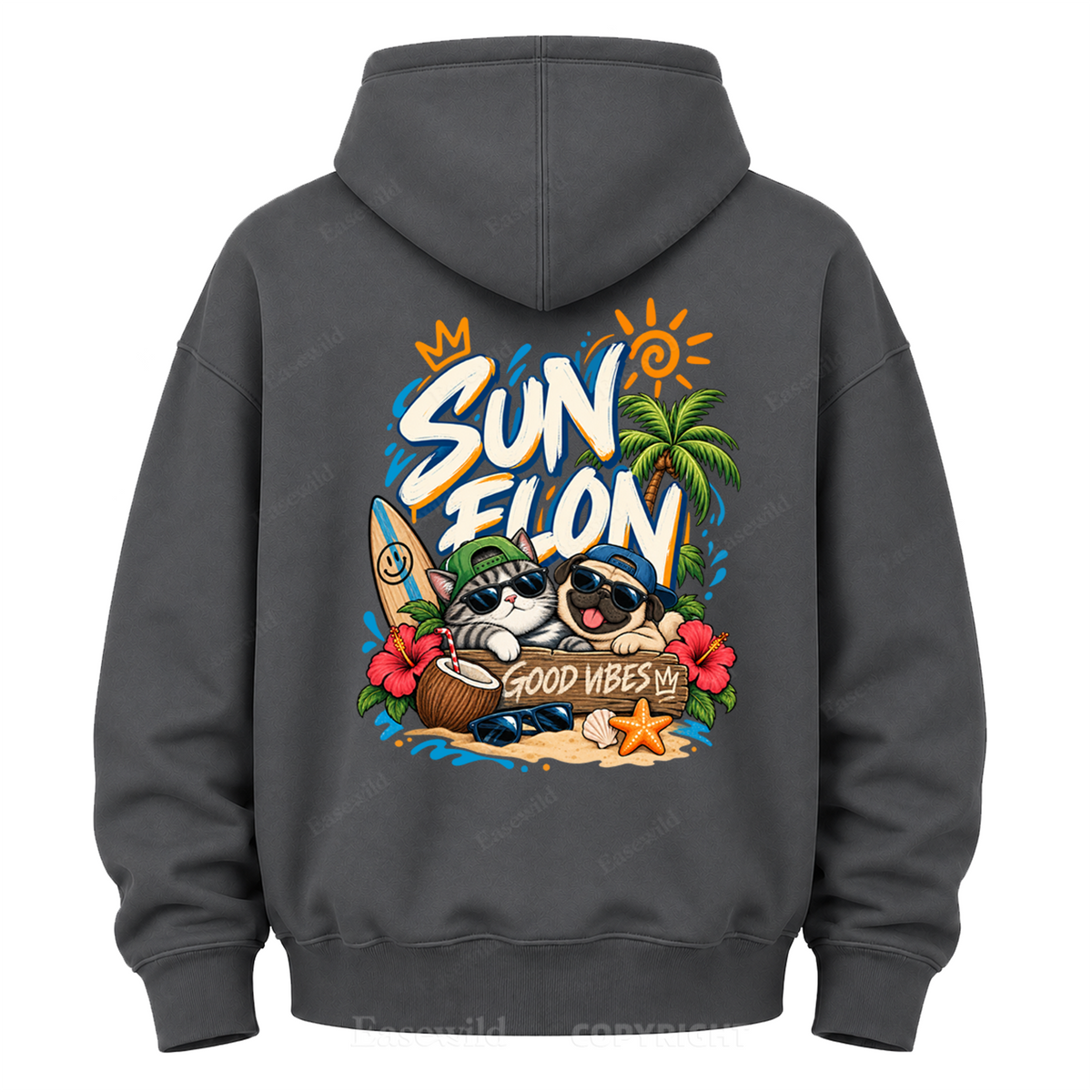 Sun Flow Good Vibes Graphic Hoodie