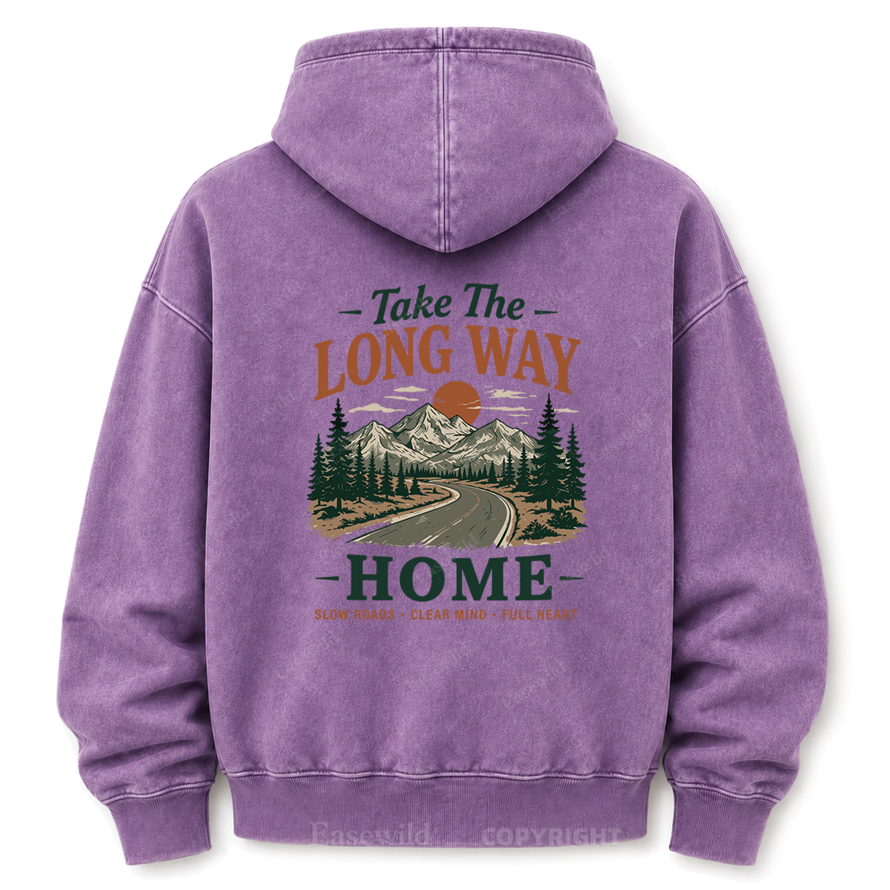 Take the Long Way Home  Washed Graphic Hoodie