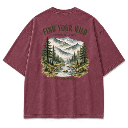 Find Your Wild Mountain Adventure Print Tee