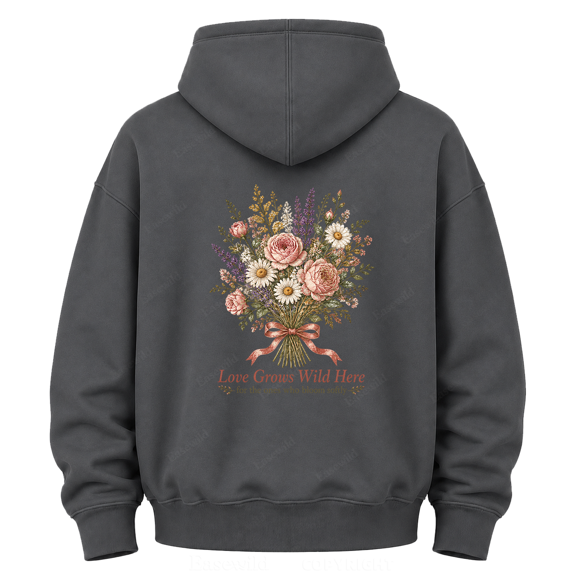 Love Grows Wild Here Vintage Floral Graphic Hoodie
