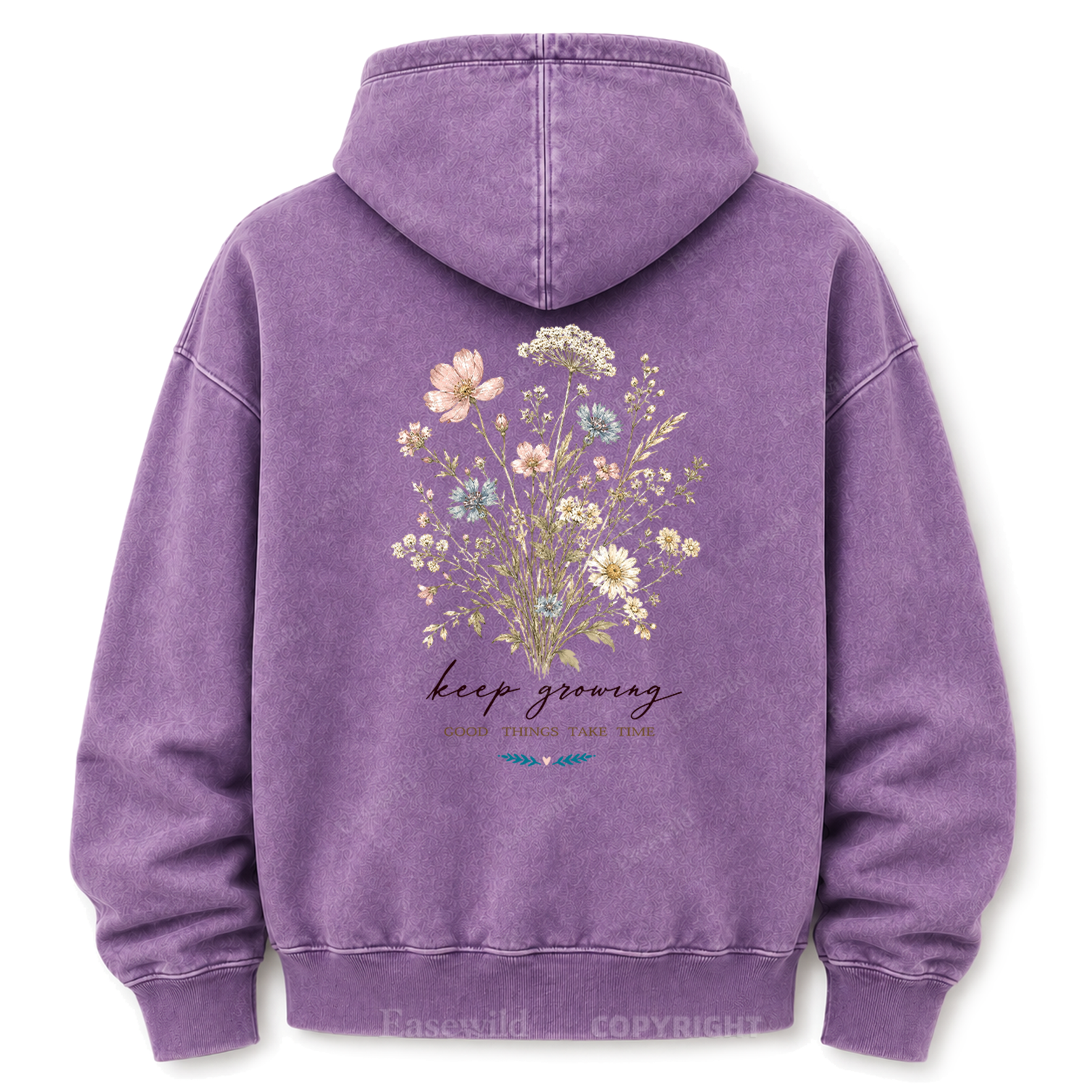 Keep Growing Wildflower Washed Graphic Hoodie