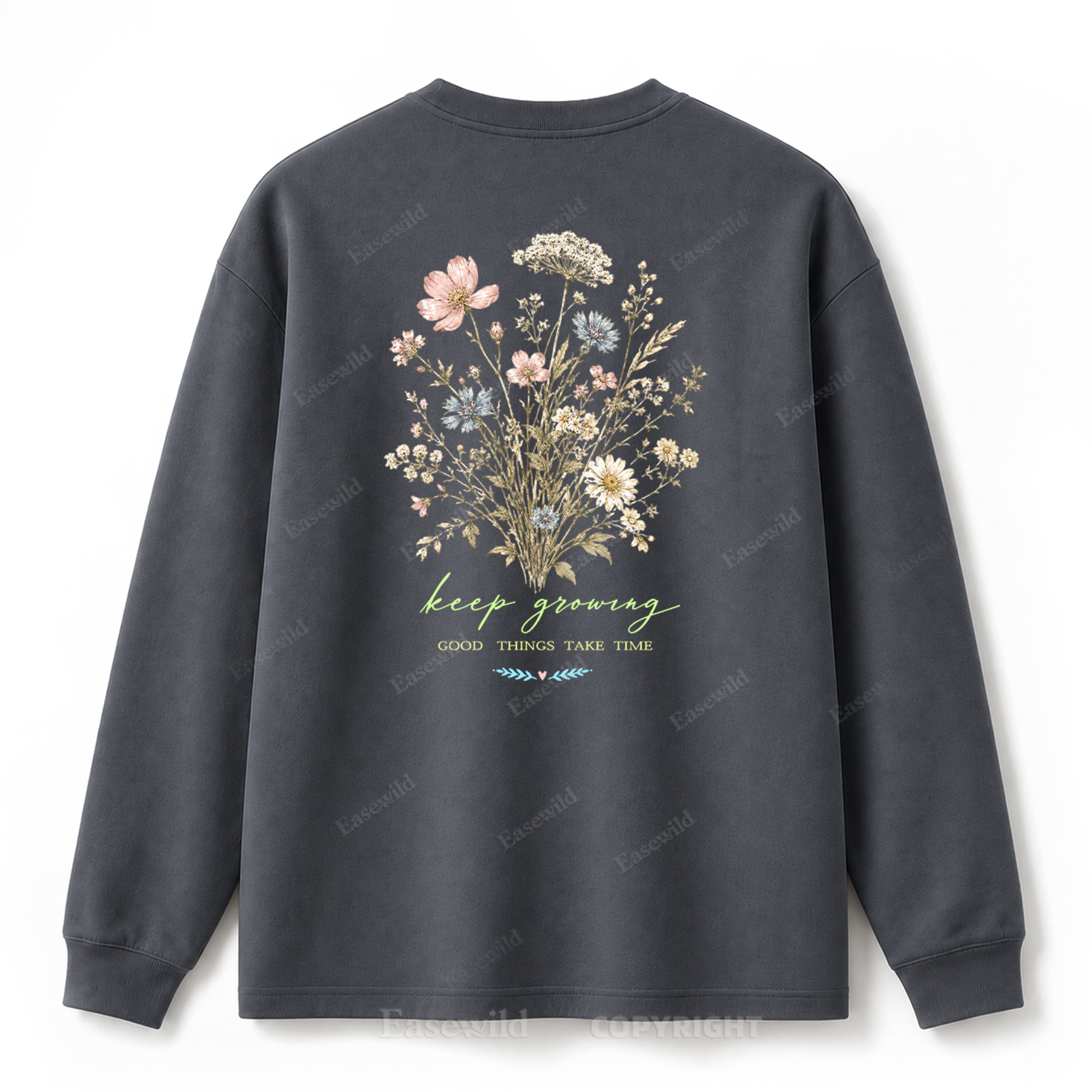Langarmshirt mit „Keep Growing Wildflower Graphic“-Aufdruck