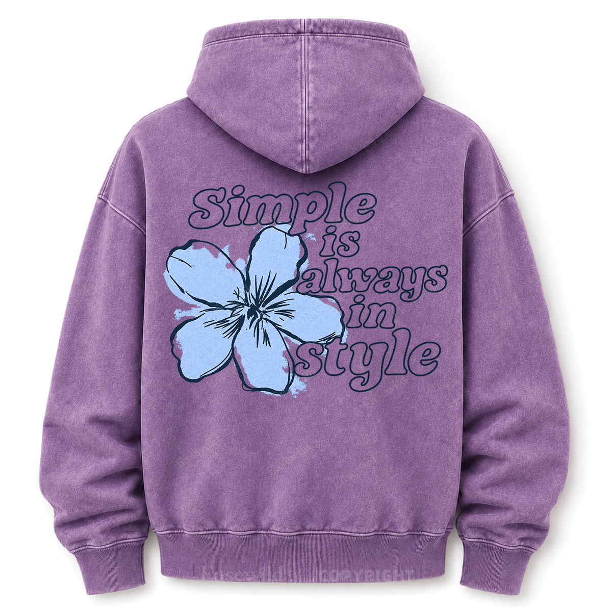 Simple Is Always In Style Floral Washed Graphic Hoodie