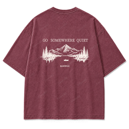 Go Somewhere Quiet Washed Print Tee