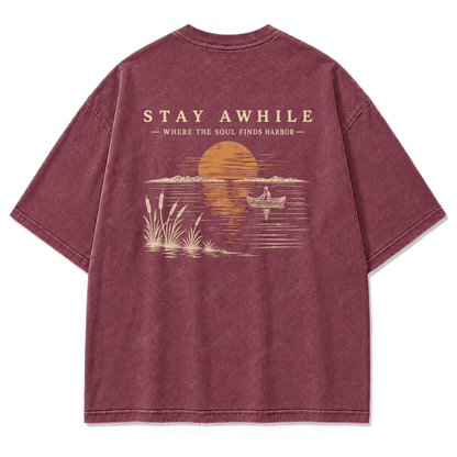 Stay Awhile by the Water Print Tee