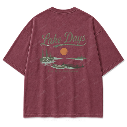 Where Slow Lake Days and Good Company Meet Washed Print Tee