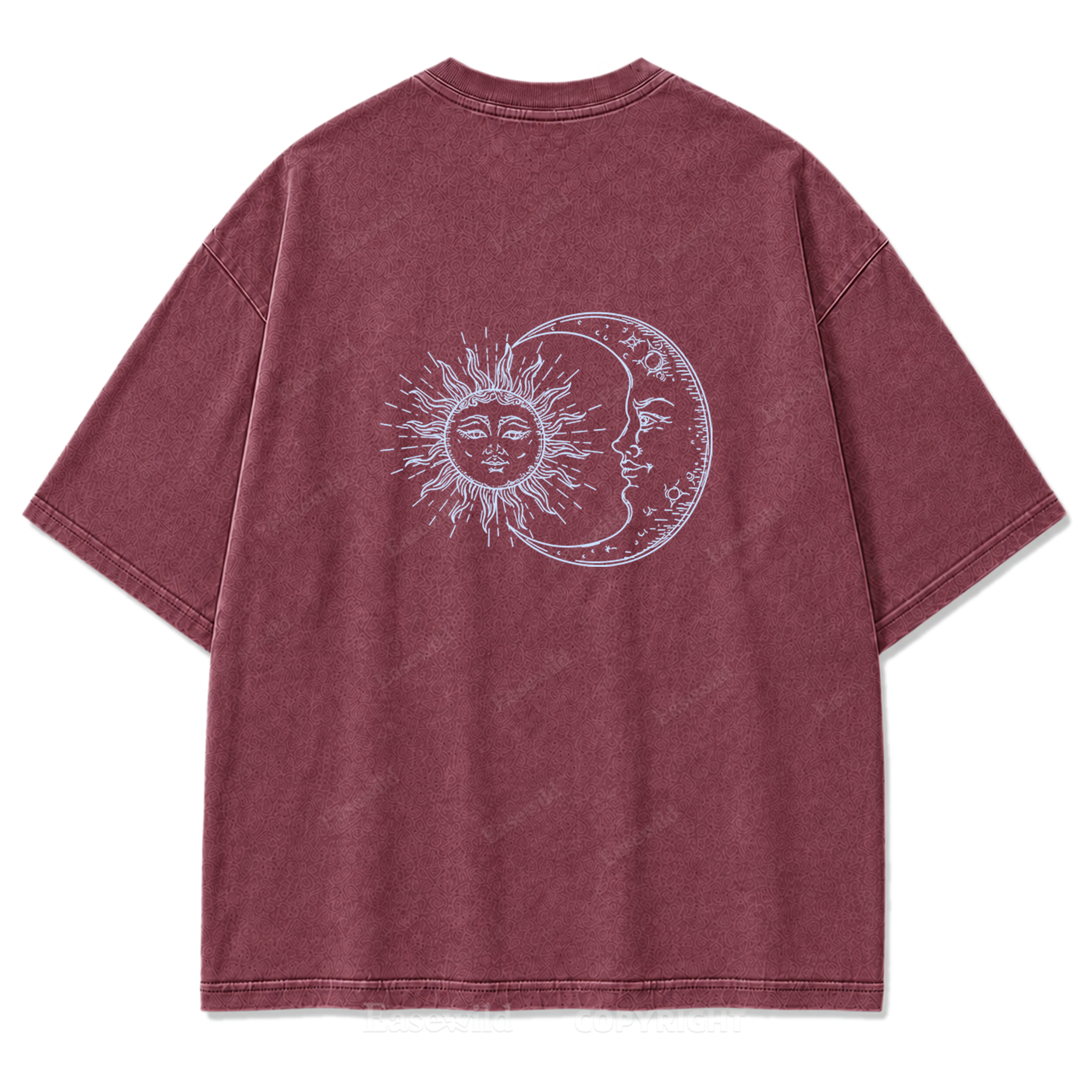 Sun and Moon Eclipse Celestial Washed Print Tee