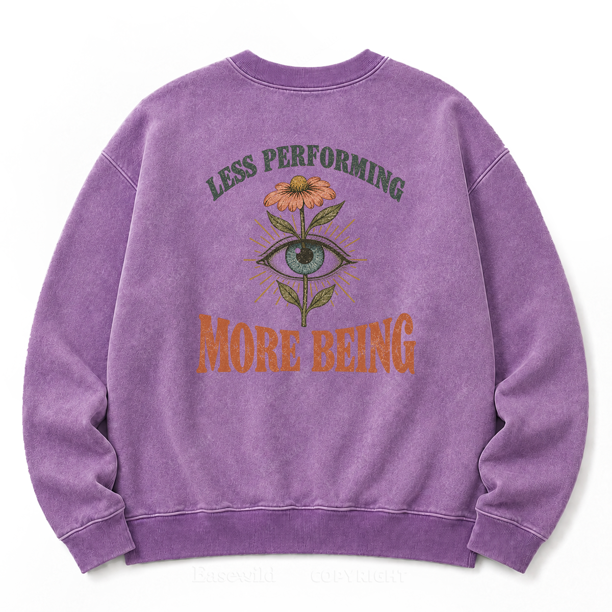 Quiet Authenticity Retro Eye Floral Washed Sweatshirt