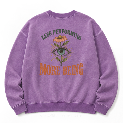 Quiet Authenticity Retro Eye Floral Washed Sweatshirt