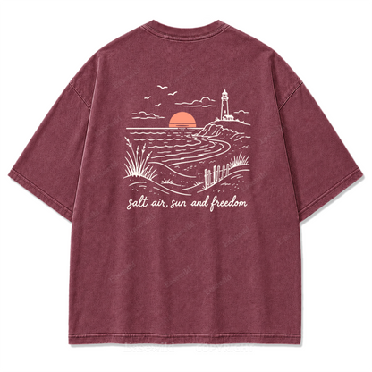 Salt Air Sun and Freedom Washed Print Tee