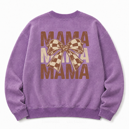 MAMA Bow Washed Graphic Sweatshirt