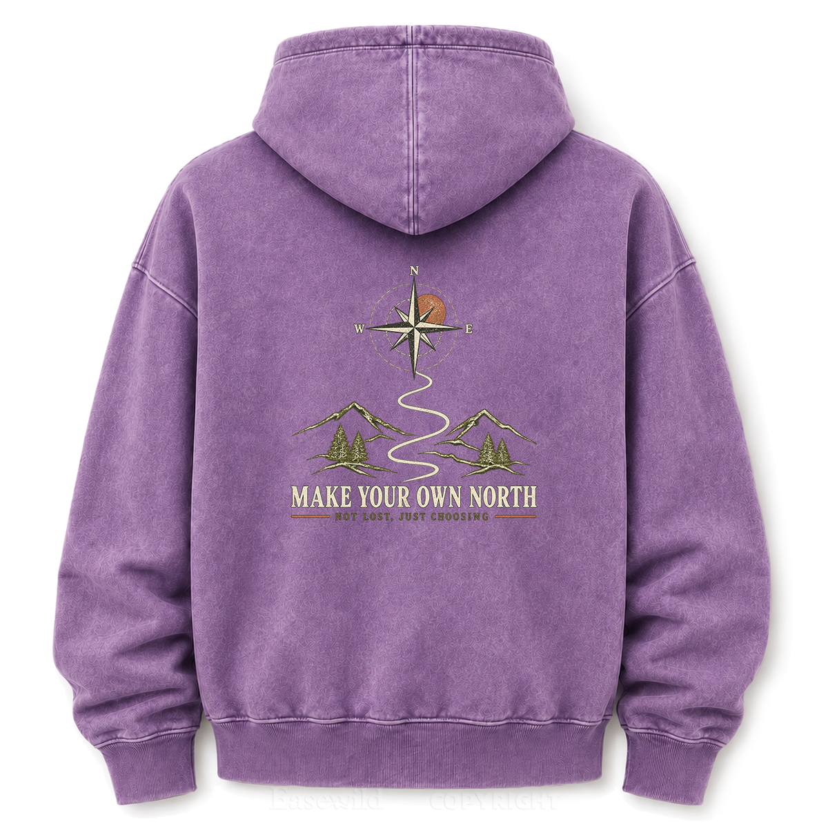 Make Your Own North Mountain Compass Washed Graphic Hoodie
