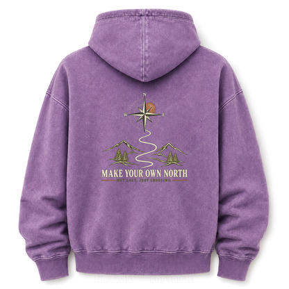 Make Your Own North Mountain Compass Washed Graphic Hoodie